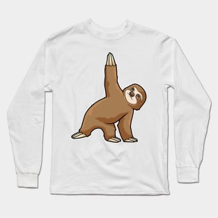 Sloth at Yoga Stretching exercises Legs Long Sleeve T-Shirt